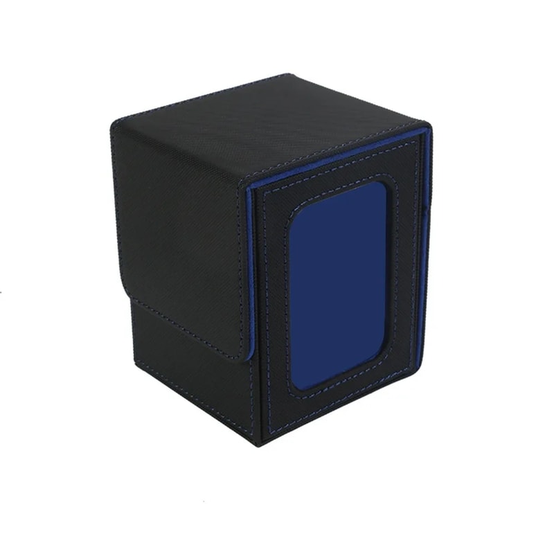 Premium PU Leather Trading Card Deck Box With Window Flannel Lined MTG Card Holder Case 7