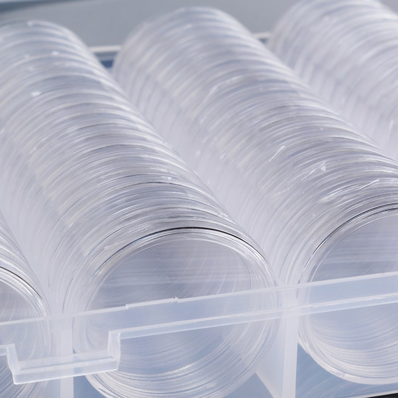 Clear Coin Capsule Storage Box Set With Capsules For Collectors Display Organizer 2