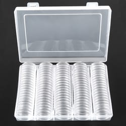 clear coin capsule storage box set with capsules for collectors display organizer
