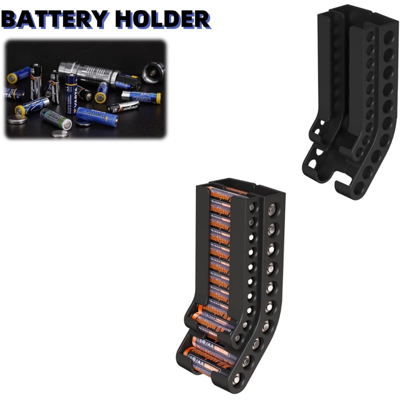 Wall Mount Battery Organizer Storage Holder Compact Battery Dispenser Case 4