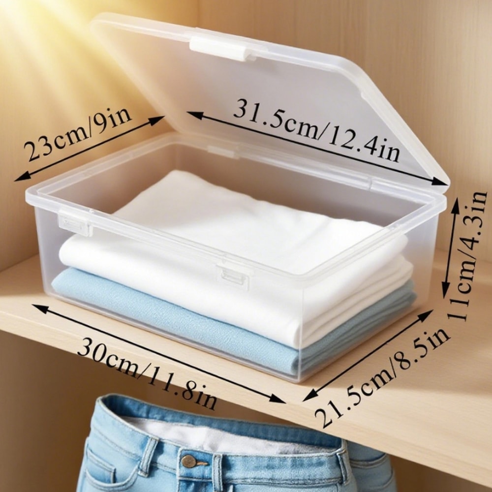 Clear File Organizer Document Storage Box Desktop Organizer Case 0