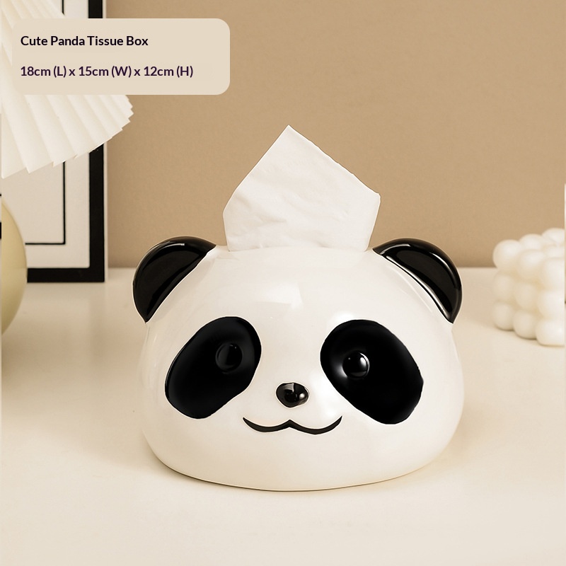 Cute Panda Ceramic Tissue Box Holder For Home Decor 2