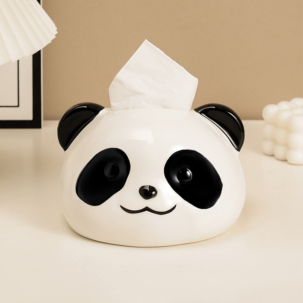 Cute Panda Ceramic Tissue Box Holder For Home Decor 4
