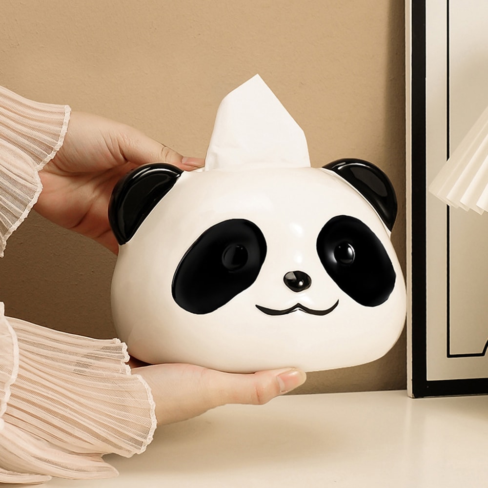 Cute Panda Ceramic Tissue Box Holder For Home Decor 0