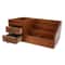 Vintage Wooden Desk Organizer With Drawers Multi Layer Retro Makeup And Desktop Storage Cabinet 0
