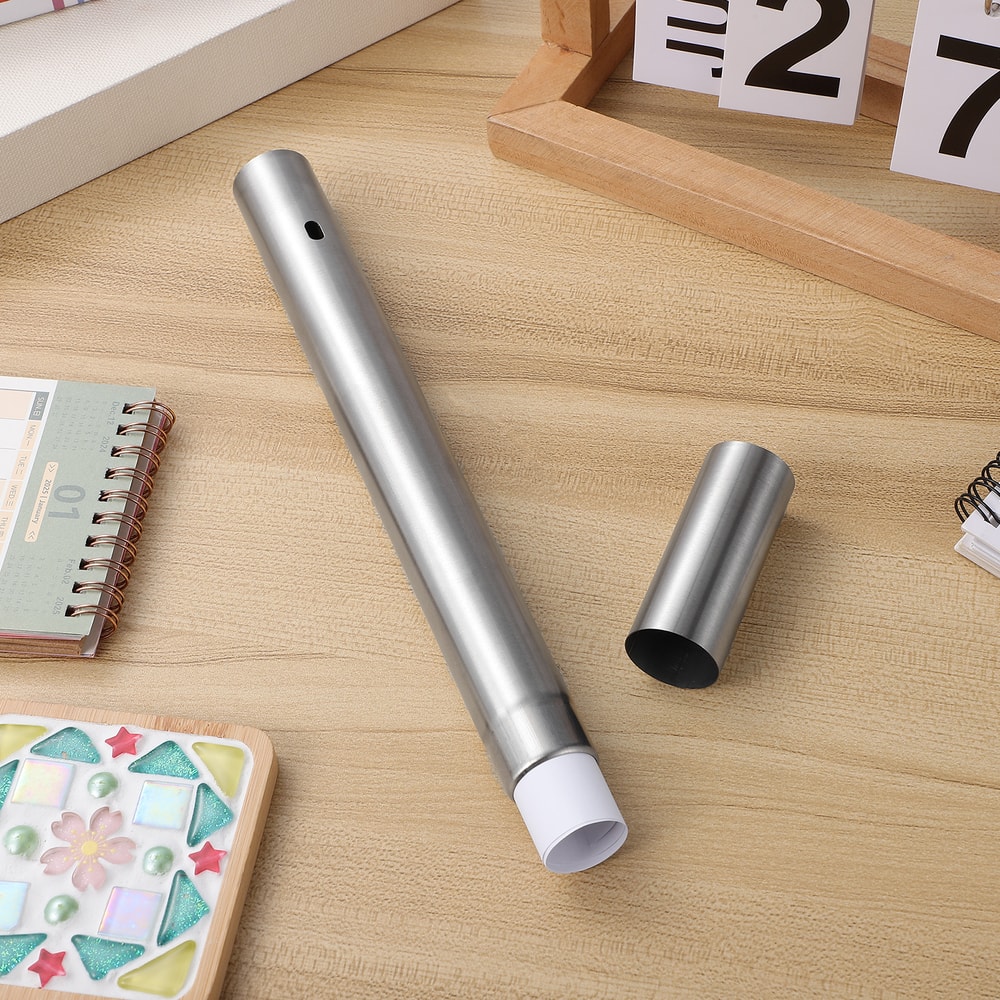 Stainless Steel Certificate Storage Tube Waterproof Document Holder Organizer 2