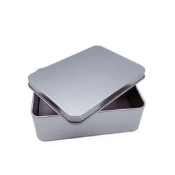 compact metal storage tin portable mini container box with lid for travel & home