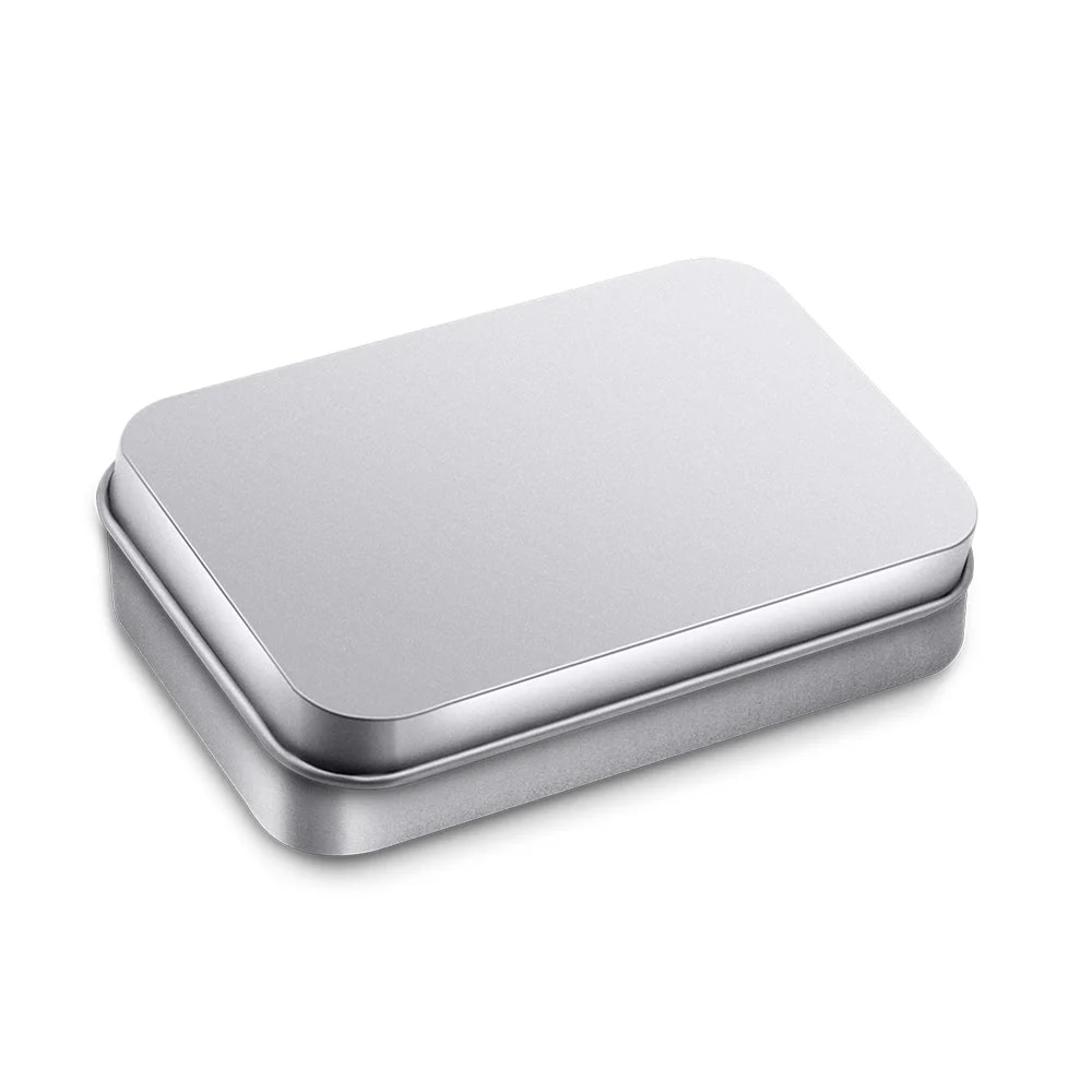 Compact Metal Storage Tin Portable Mini Container Box with Lid for Travel & Home