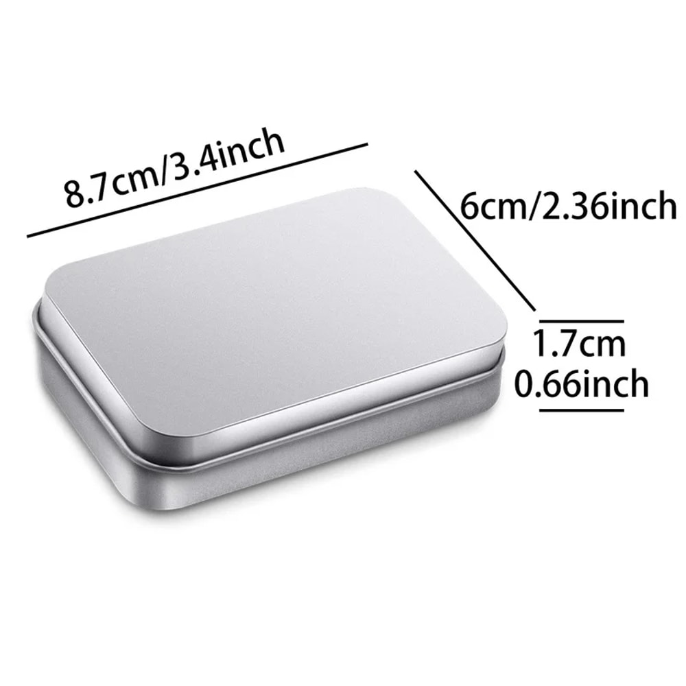 Compact Metal Storage Tin Portable Mini Container Box with Lid for Travel & Home