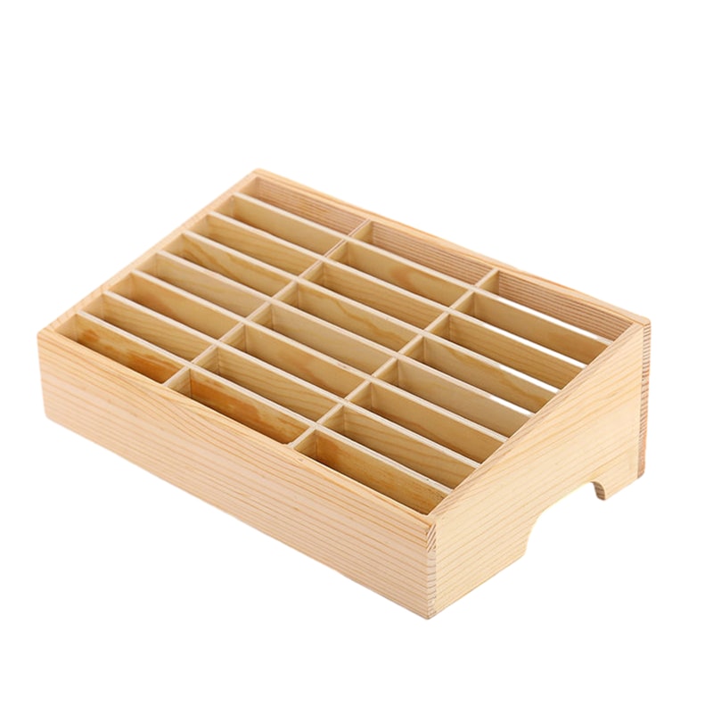 Wooden Mobile Phone Storage Box Classroom Phone Organizer Rack 1