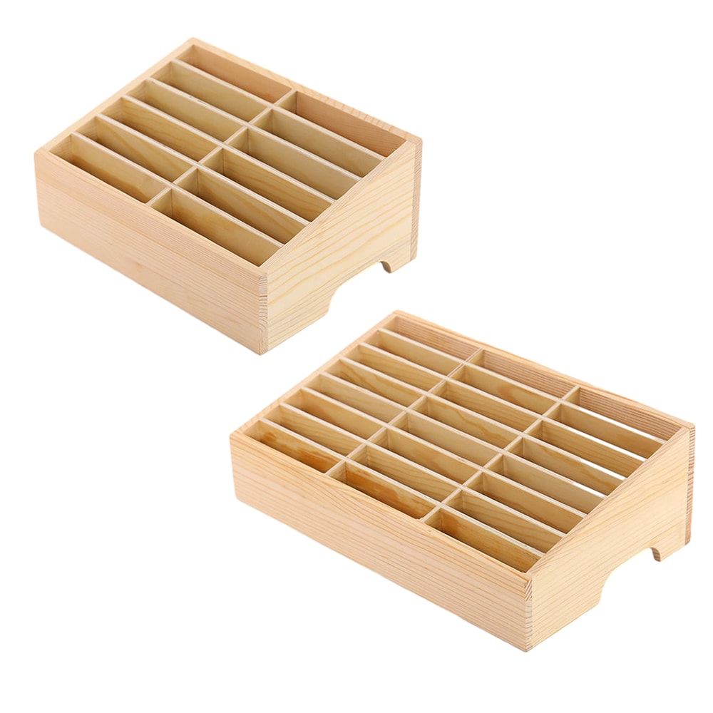 Wooden Mobile Phone Storage Box Classroom Phone Organizer Rack 5