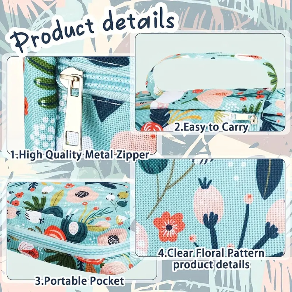 Floral Bible Cover For Women Zippered Bible Carrying Case With Tabs And Pen Holders 3