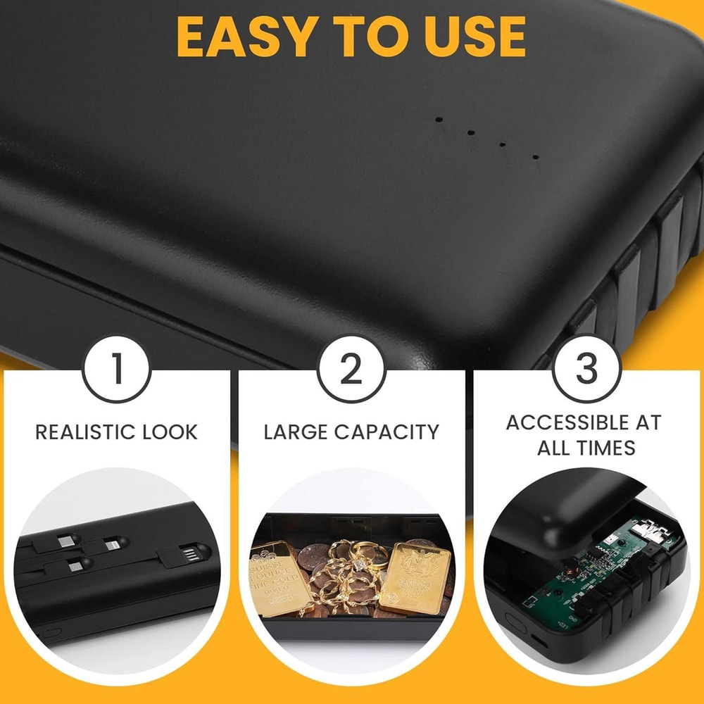 Hidden Power Bank Safe Secret Storage Box For Cash Jewelry Travel Security 4