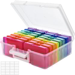 portable photo storage box organizer with cases for pictures crafts and scrapbooking
