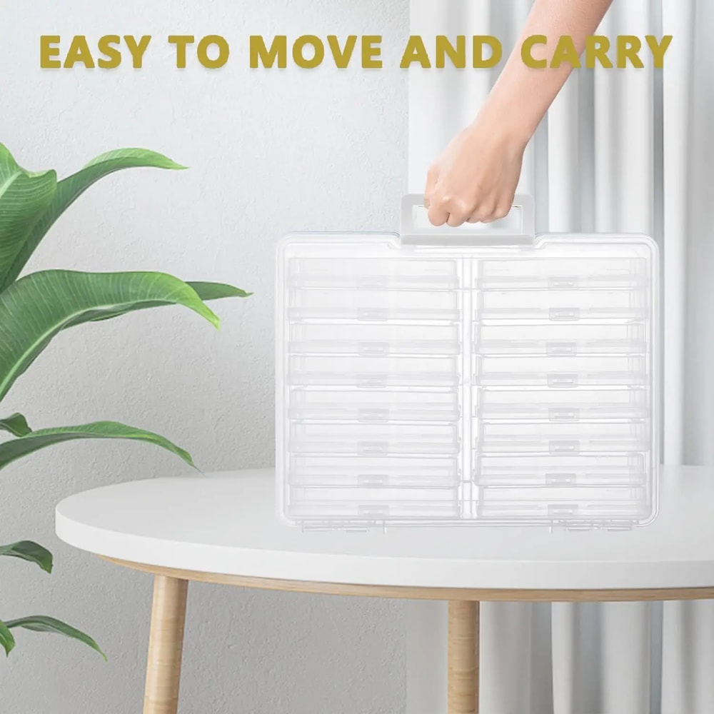 Portable Photo Storage Box Organizer with Cases for Pictures Crafts and Scrapbooking
