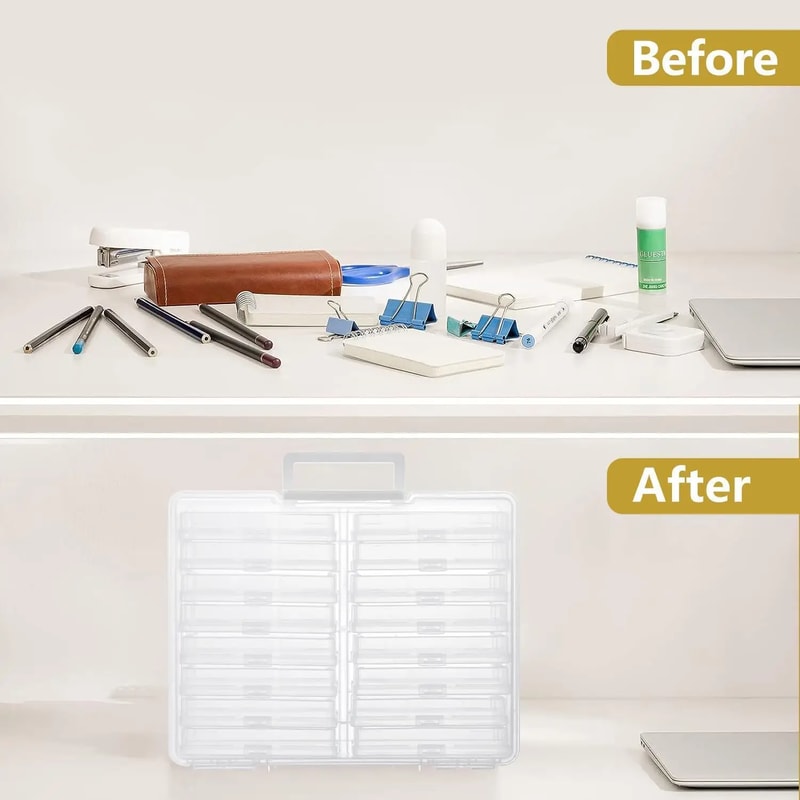 Portable Photo Storage Box Organizer with Cases for Pictures Crafts and Scrapbooking