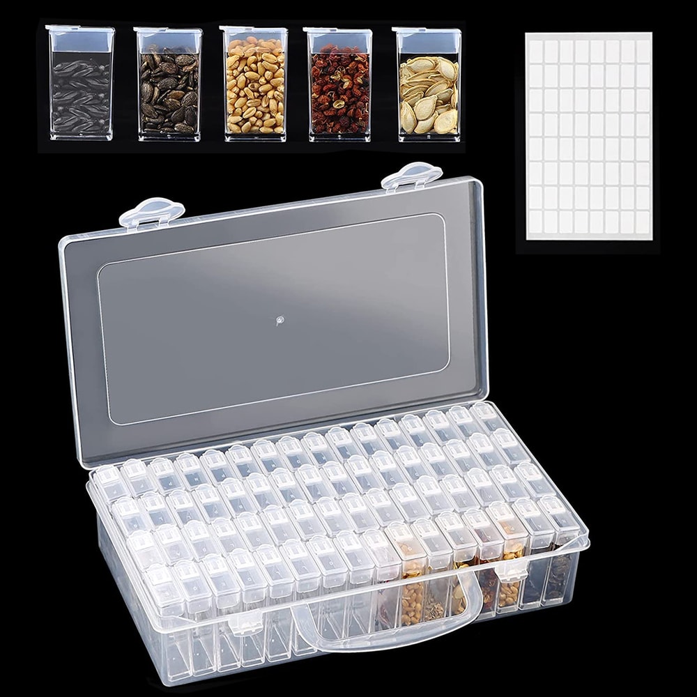 Multiple Slot Seed Storage Organizer Box With Labels Portable Seed Storage Box For Garden Planning 0