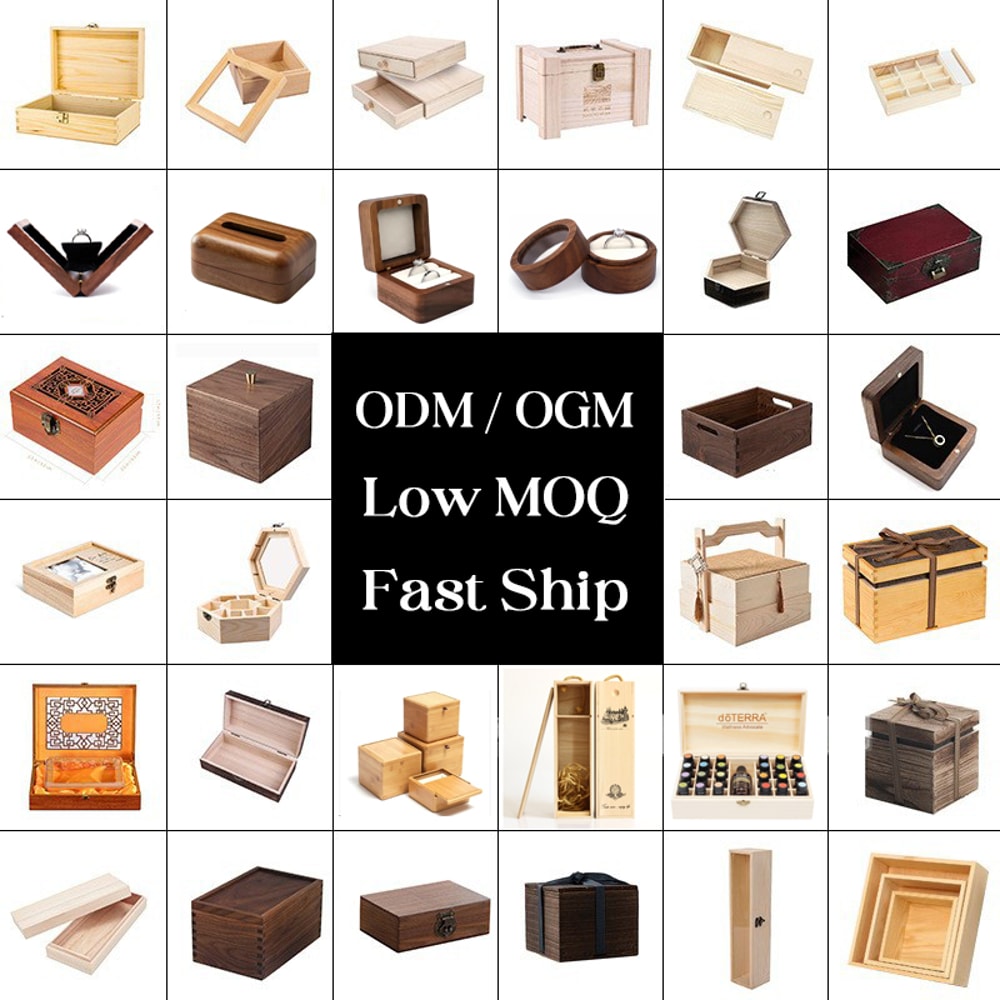 Handcrafted Solid Wood Sliding Lid Box For Jewelry Storage Gift Packaging 2