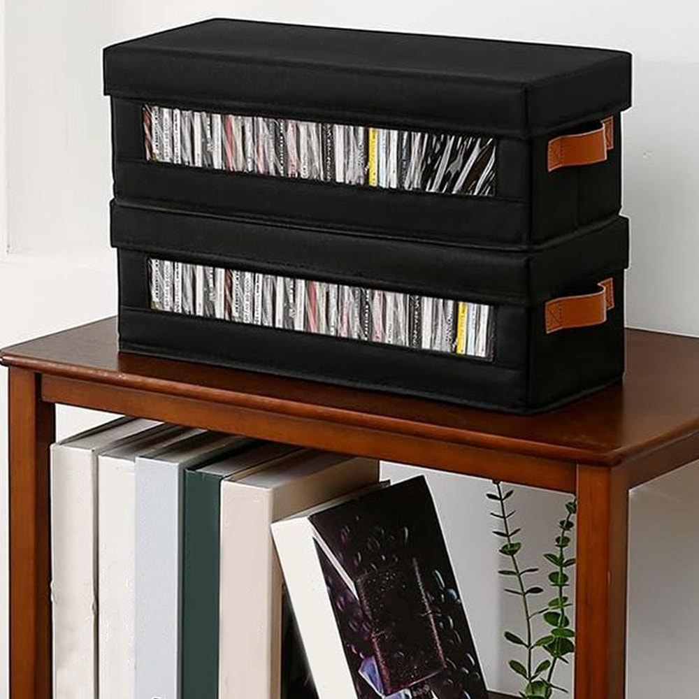 Large Capacity CD DVD Storage Box Organizer With Lid 4