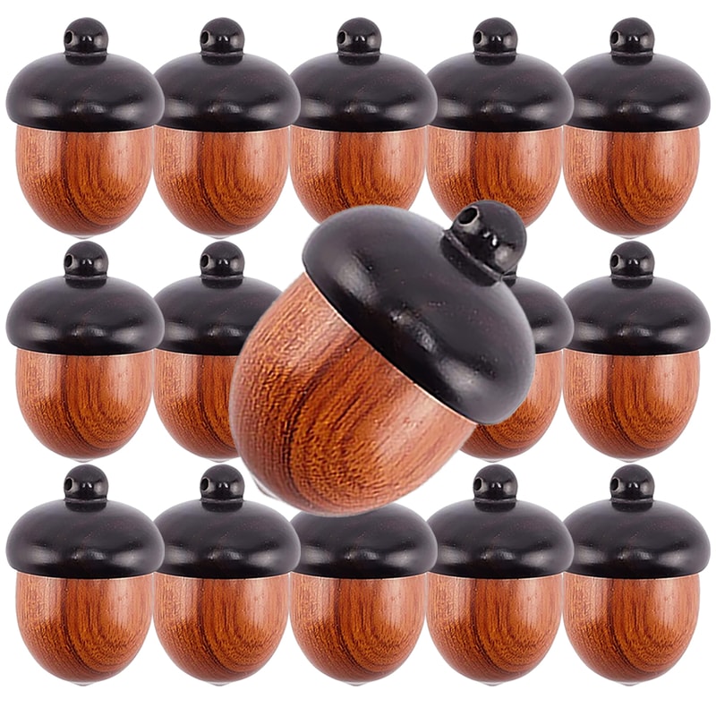 Mini Acorn Wooden Pill Case Portable Pill Organizer Travel Storage Box 1