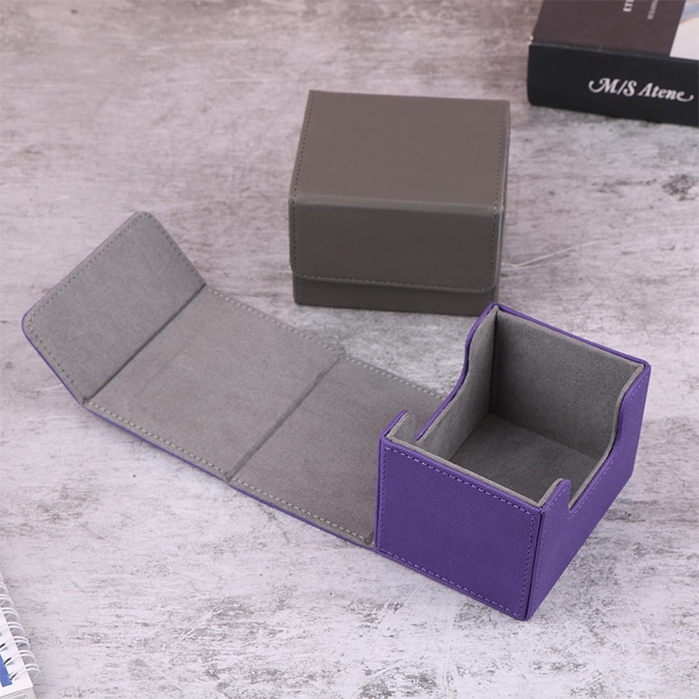 Premium PU Leather Trading Card Storage Box Portable Card Organizer Case 2