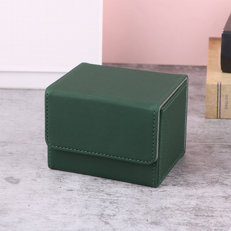 Premium PU Leather Trading Card Storage Box Portable Card Organizer Case 7