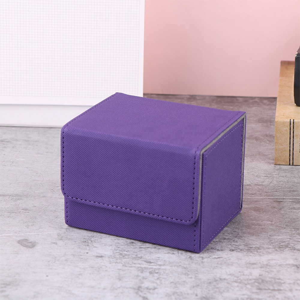 Premium PU Leather Trading Card Storage Box Portable Card Organizer Case 5