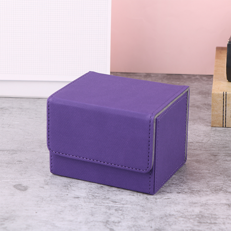 Premium PU Leather Trading Card Storage Box Portable Card Organizer Case 5