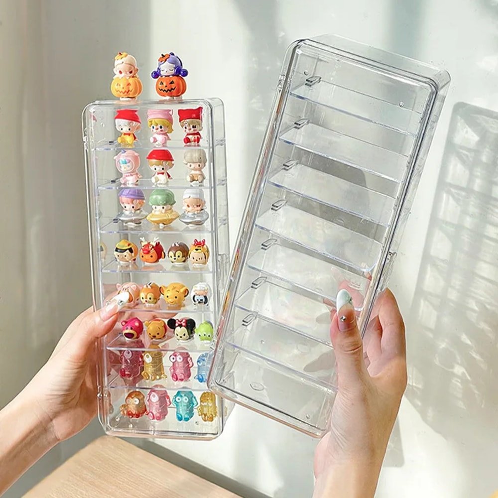 Acrylic Mini Display Box Dustproof Figure Jewelry Storage Desktop Organizer 0