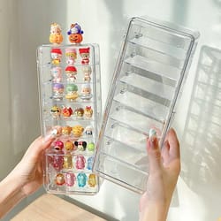 acrylic mini display box dustproof figure & jewelry storage desktop organizer
