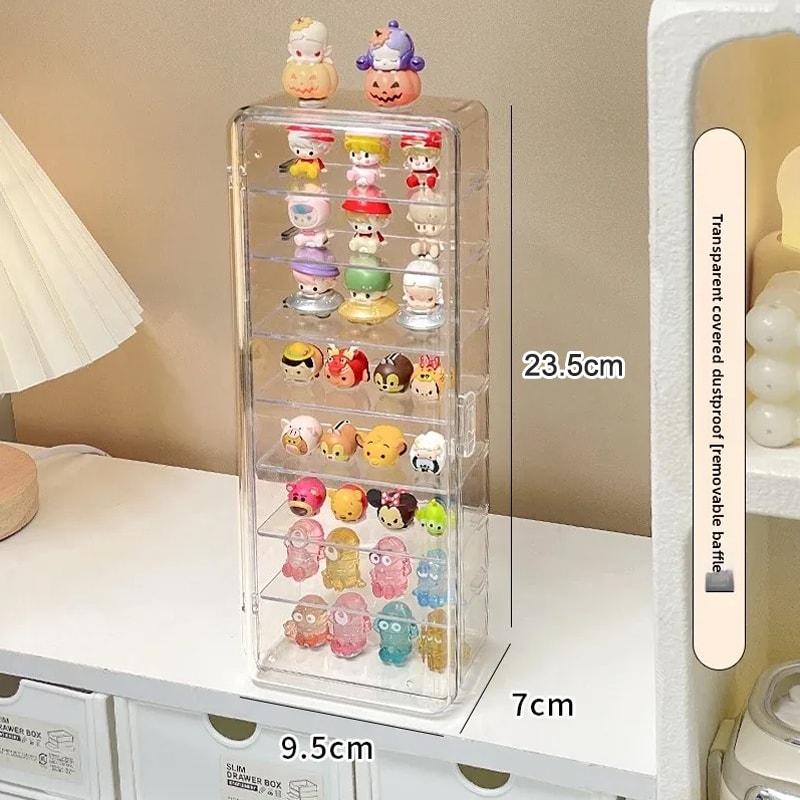 Acrylic Mini Display Box Dustproof Figure Jewelry Storage Desktop Organizer 2