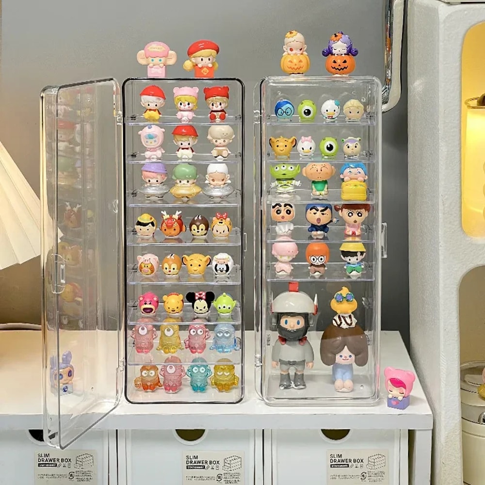 Acrylic Mini Display Box Dustproof Figure Jewelry Storage Desktop Organizer 5