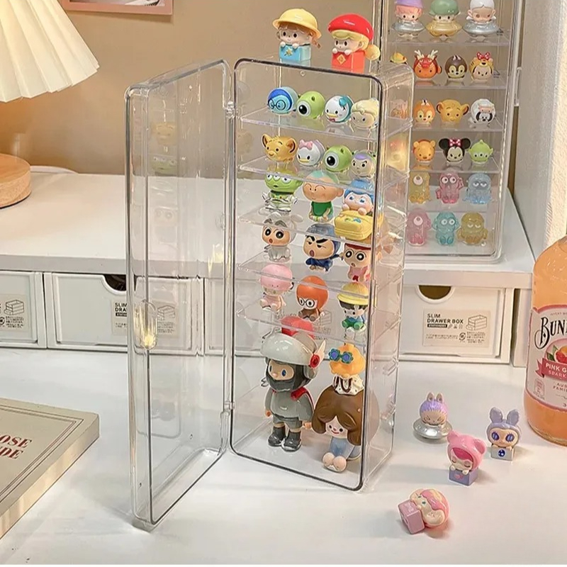 Acrylic Mini Display Box Dustproof Figure Jewelry Storage Desktop Organizer 6