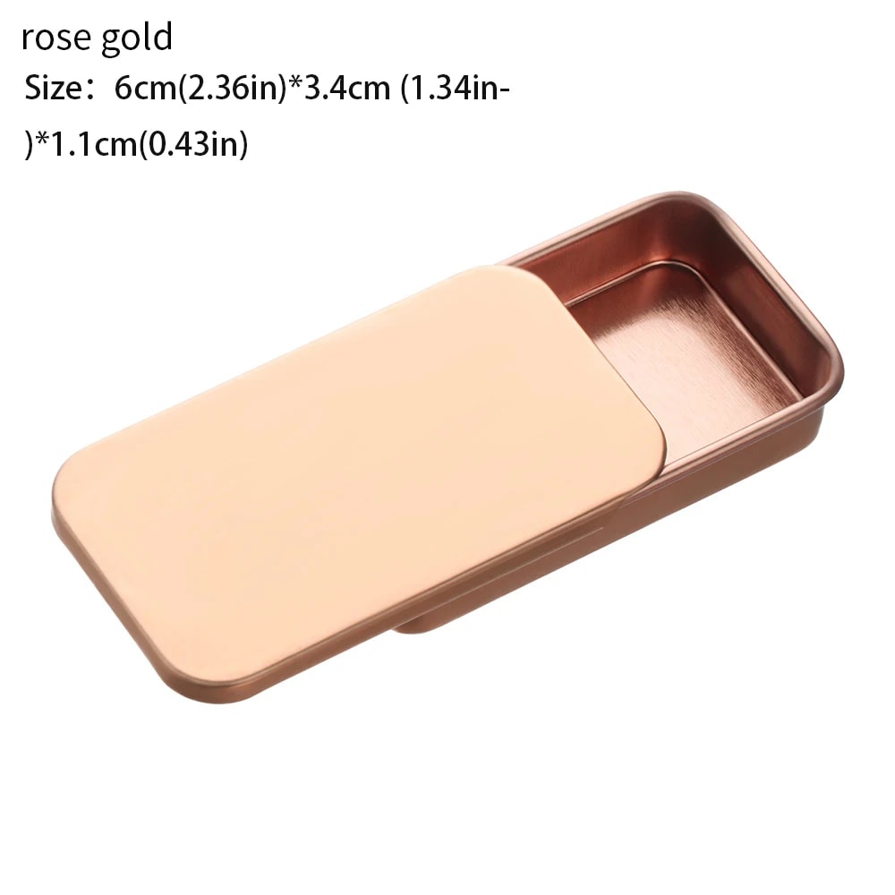 Premium Mini Rectangular Hinged Tin Box Small Metal Storage Container 10