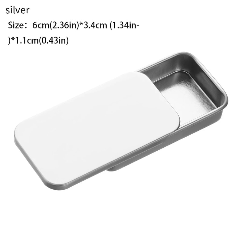 Premium Mini Rectangular Hinged Tin Box Small Metal Storage Container 4