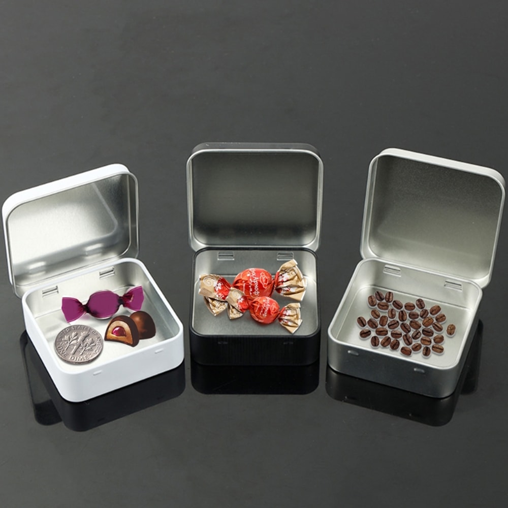 Durable Tin Storage Box Small Item Organizer Candy Container 0
