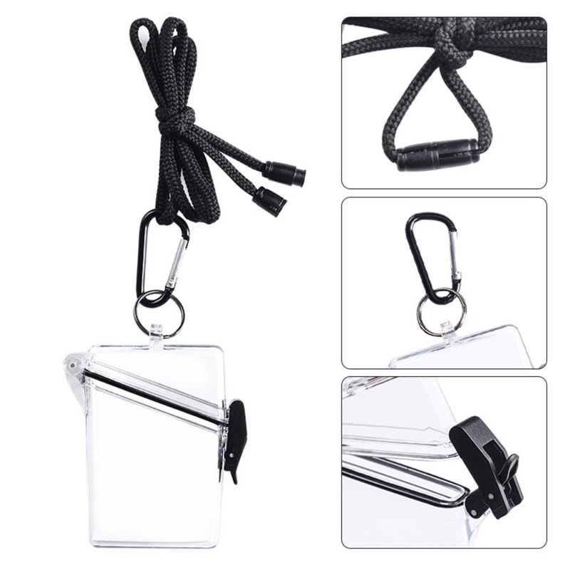 Waterproof Coin & Key Case Holder with Lanyard