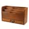 Vintage Wooden Desktop Organizer With Drawer For Office Home Storage 1