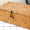 Large Capacity Hand Woven Straw Storage Box With Lid For Home Office 2