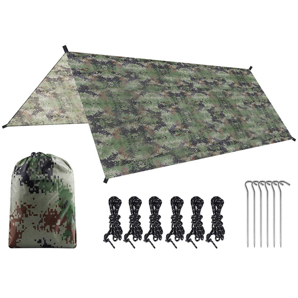 Ultra Light Camping Tarp Shelter Waterproof Camouflage Sun Shade For Hiking Beach 2