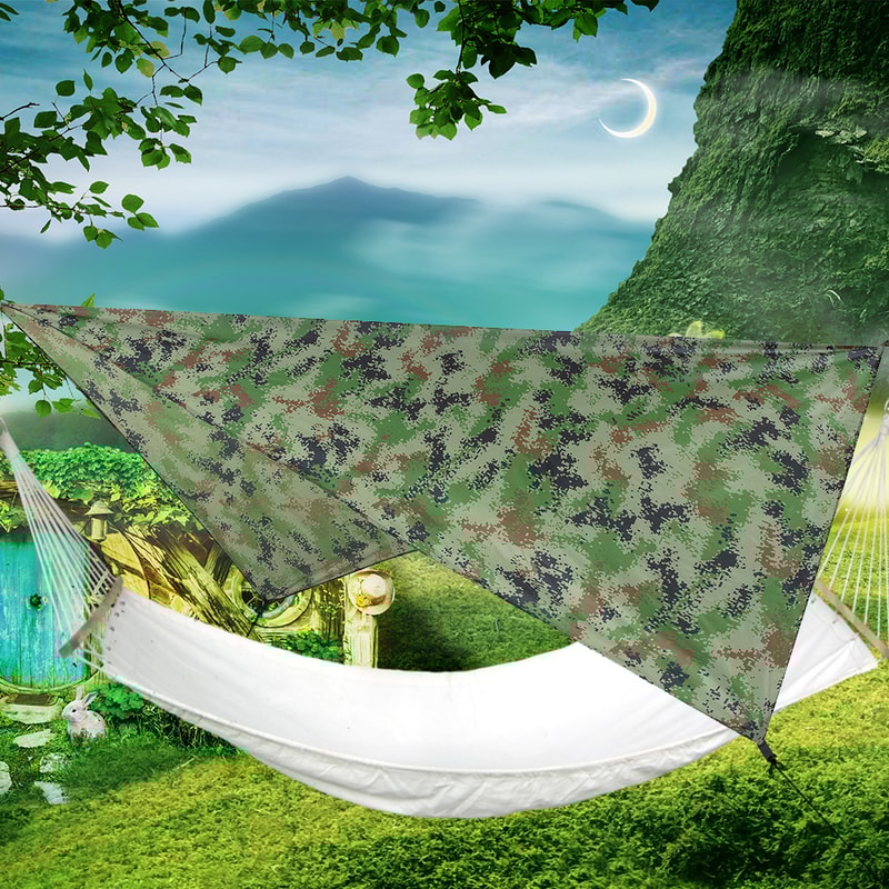 Ultra Light Camping Tarp Shelter Waterproof Camouflage Sun Shade For Hiking Beach 1
