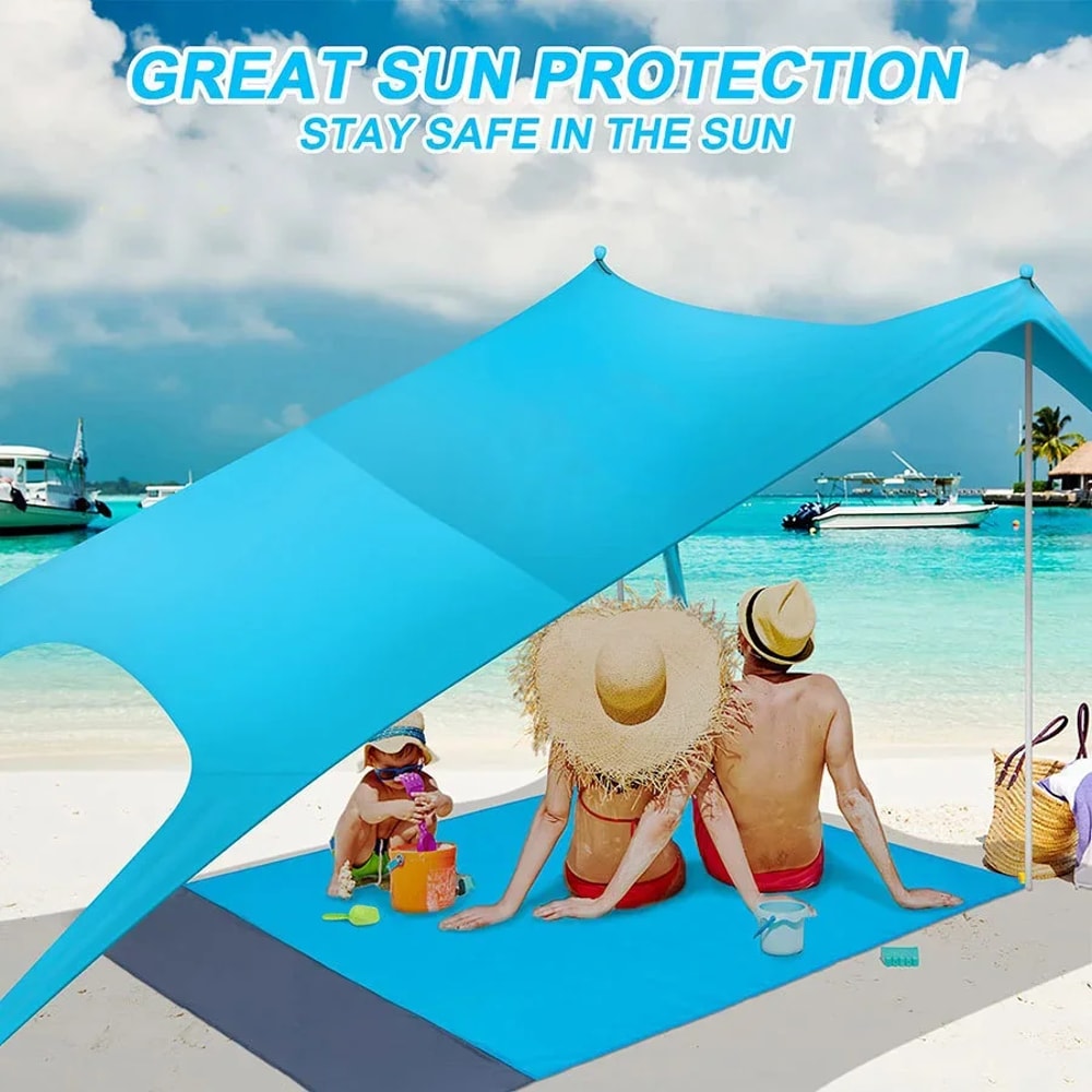 Portable Beach Canopy Sun Shade Tent UV Protection Windproof Camping Awning 6