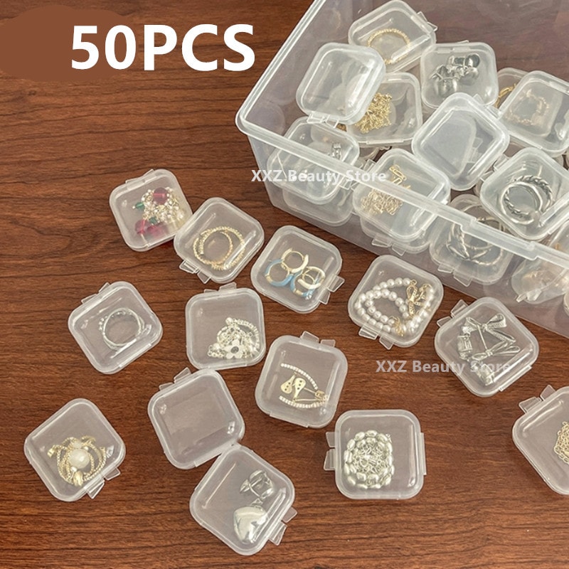 Clear View Jewelry Organizer Box With Ring Slots And Multi Compartment Storage 2