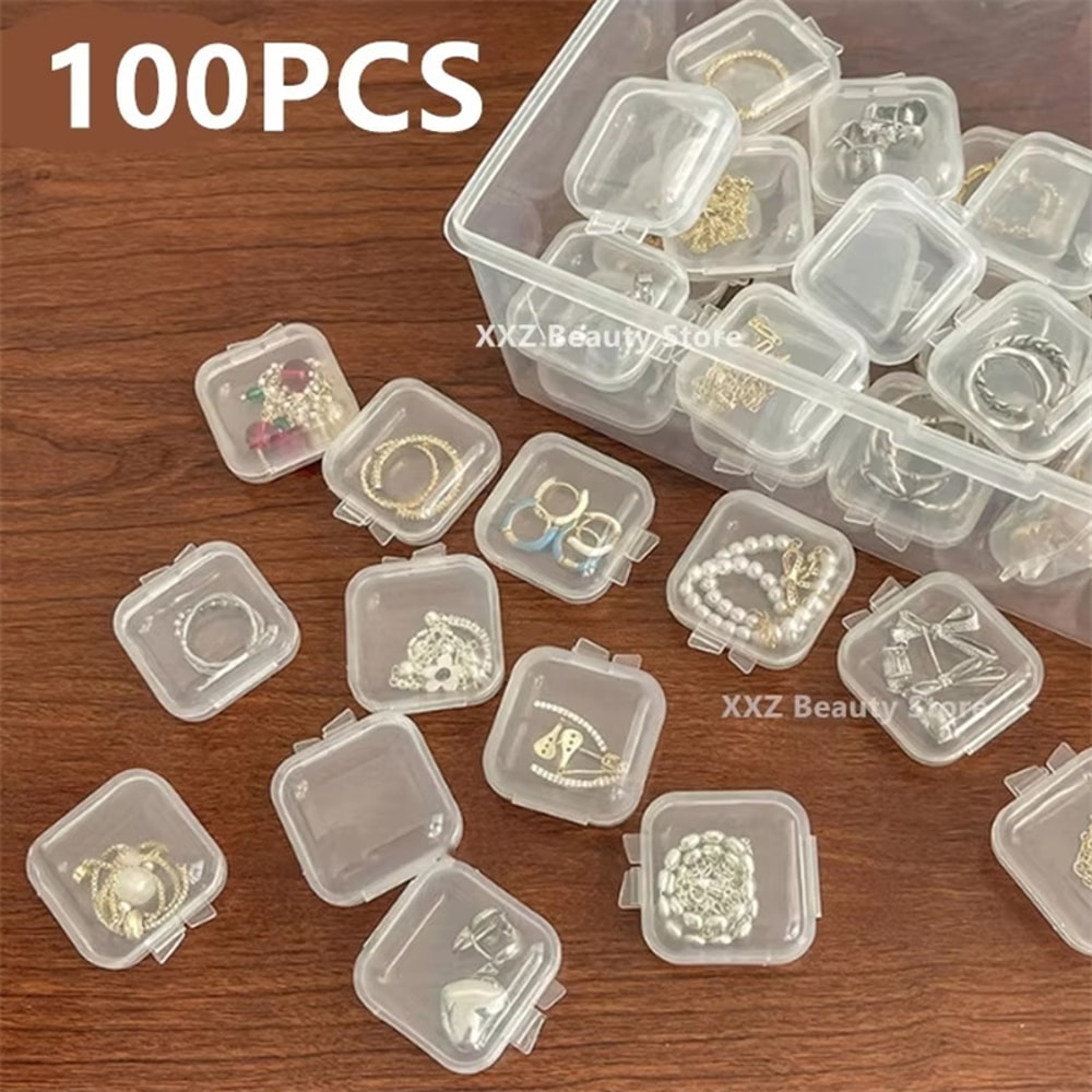 Clear View Jewelry Organizer Box With Ring Slots And Multi Compartment Storage 3