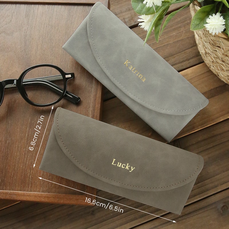 Personalized Leather Eyeglass Case Custom Name Sunglasses Holder Vintage Glasses Case 6