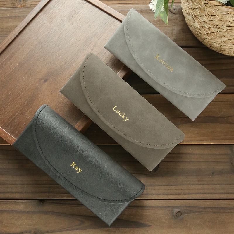 Personalized Leather Eyeglass Case Custom Name Sunglasses Holder Vintage Glasses Case 7