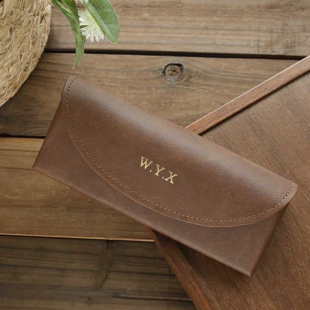 Personalized Leather Eyeglass Case Custom Name Sunglasses Holder Vintage Glasses Case 5