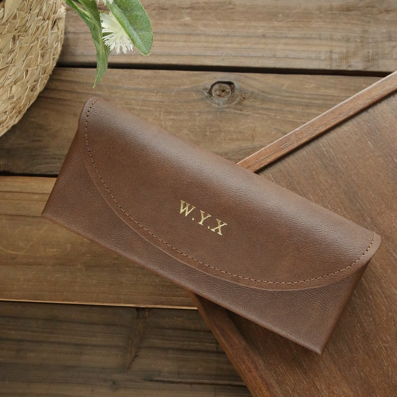 Personalized Leather Eyeglass Case Custom Name Sunglasses Holder Vintage Glasses Case 5