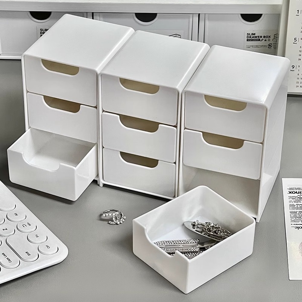 Compact Drawer Storage Organizer Desktop Storage Box Stationery Holder 0