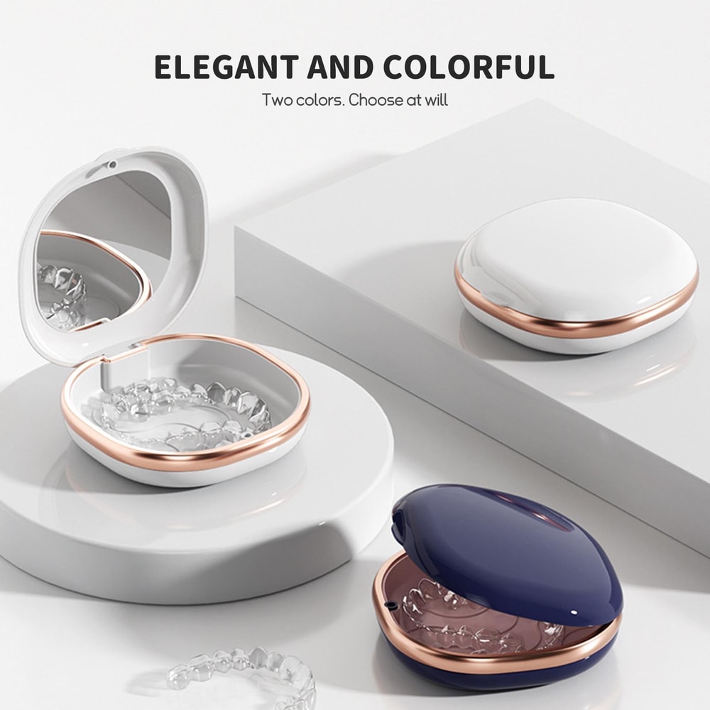 Portable Braces Storage Case With Mirror Orthodontic Aligner Holder For Travel 2